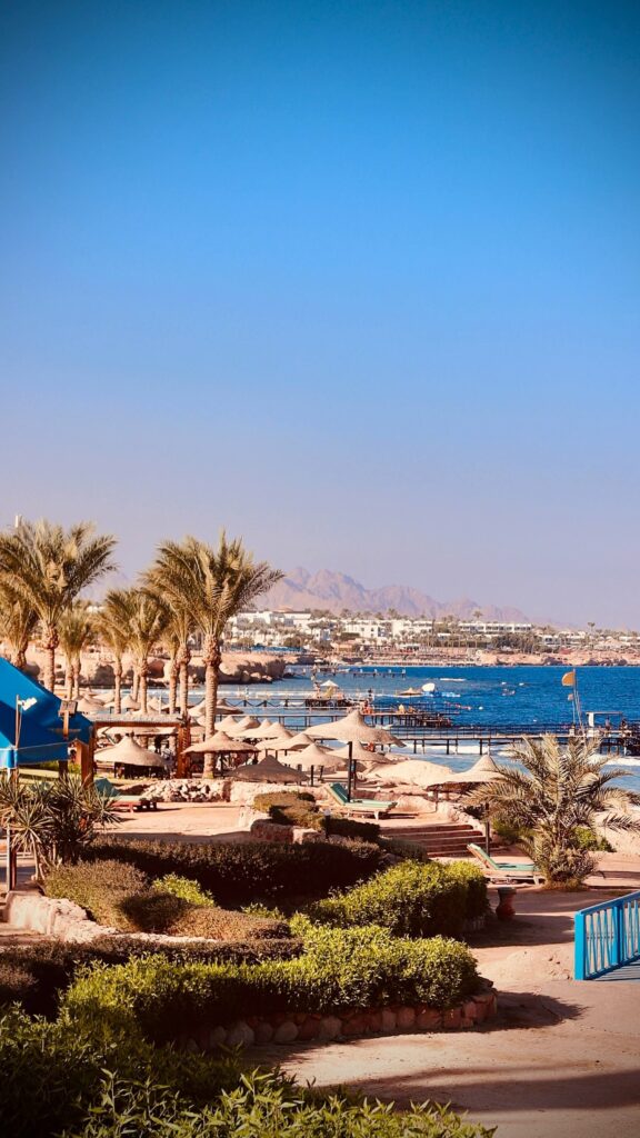 Pristine beaches of Sharm El Sheikh with turquoise waters and sunny skies